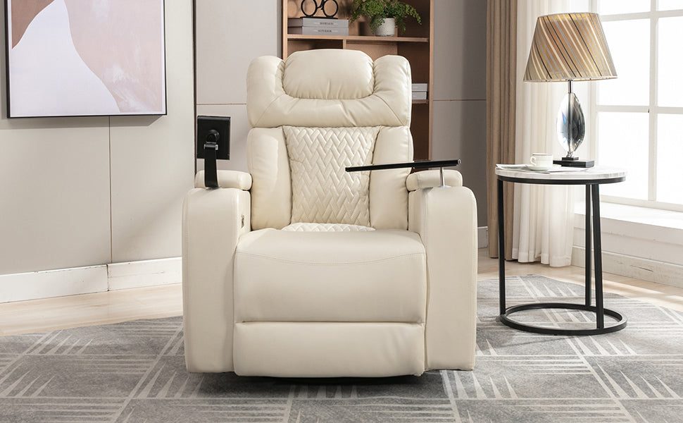 Comfort Max 270 Degree Swivel Power Recliner - White