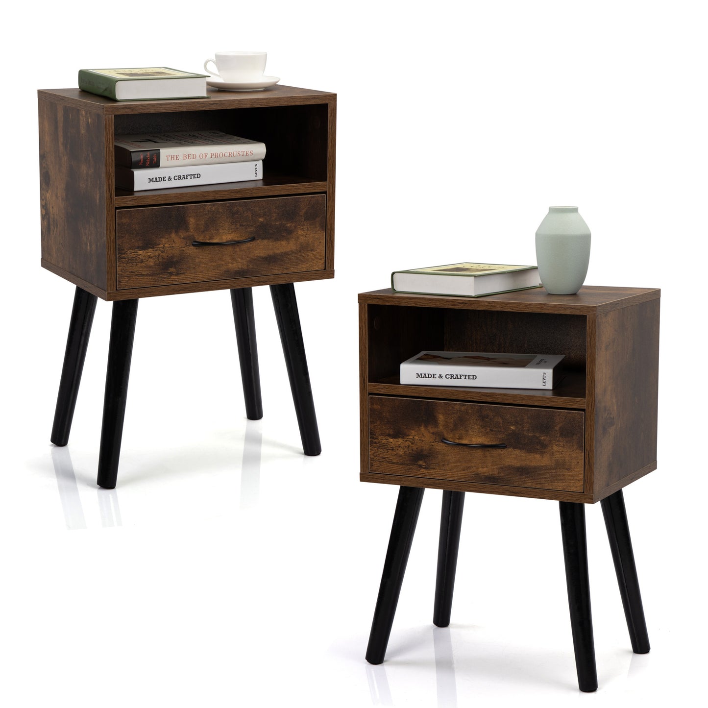 Tudor Nightstand  ( Set of 2) - Brown