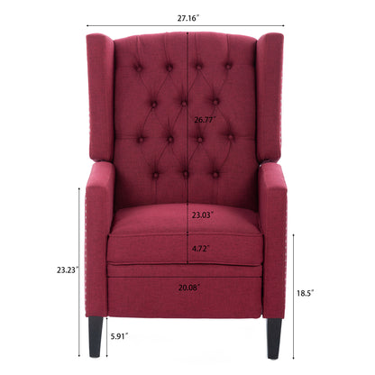 Nix Wide Manual Wing Chair Recliner - Red