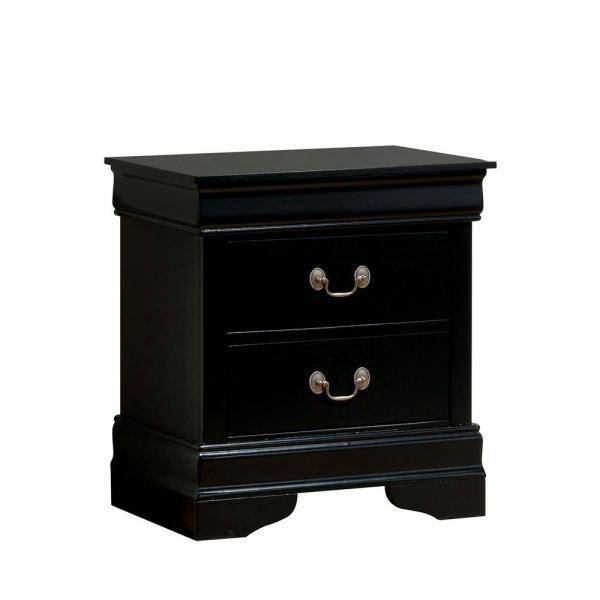 English Antique Solid wood  Nightstand - Black