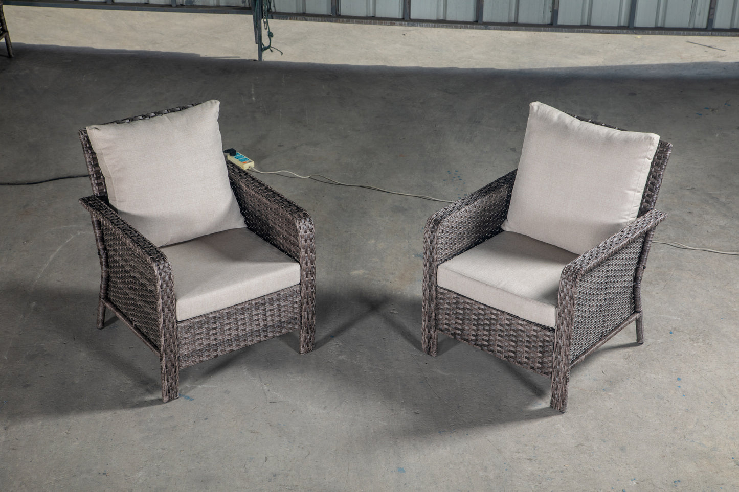 Irina Patio PE Rattan Wicker Sofa Chair (Set of 2)