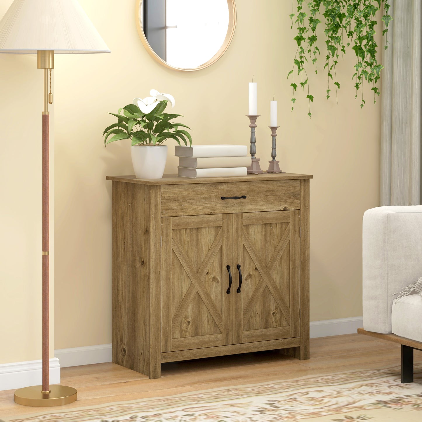 Woods Farmhouse Sideboard Buffet Cabinet - Natural