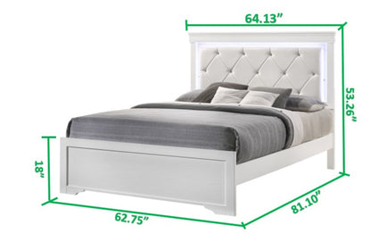 Ola Queen Size LED Bed - White