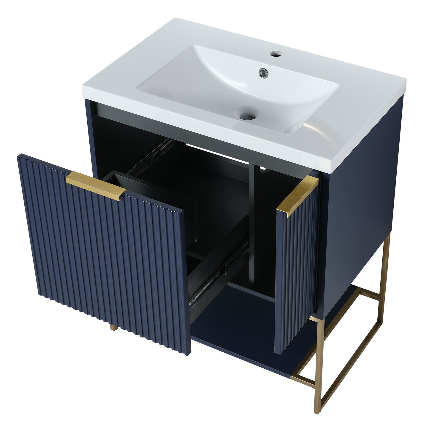 Freestanding Bathroom Vanity With Resin Basin