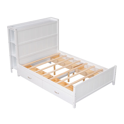 Zeal Full Size Platform Bed w Storage - White