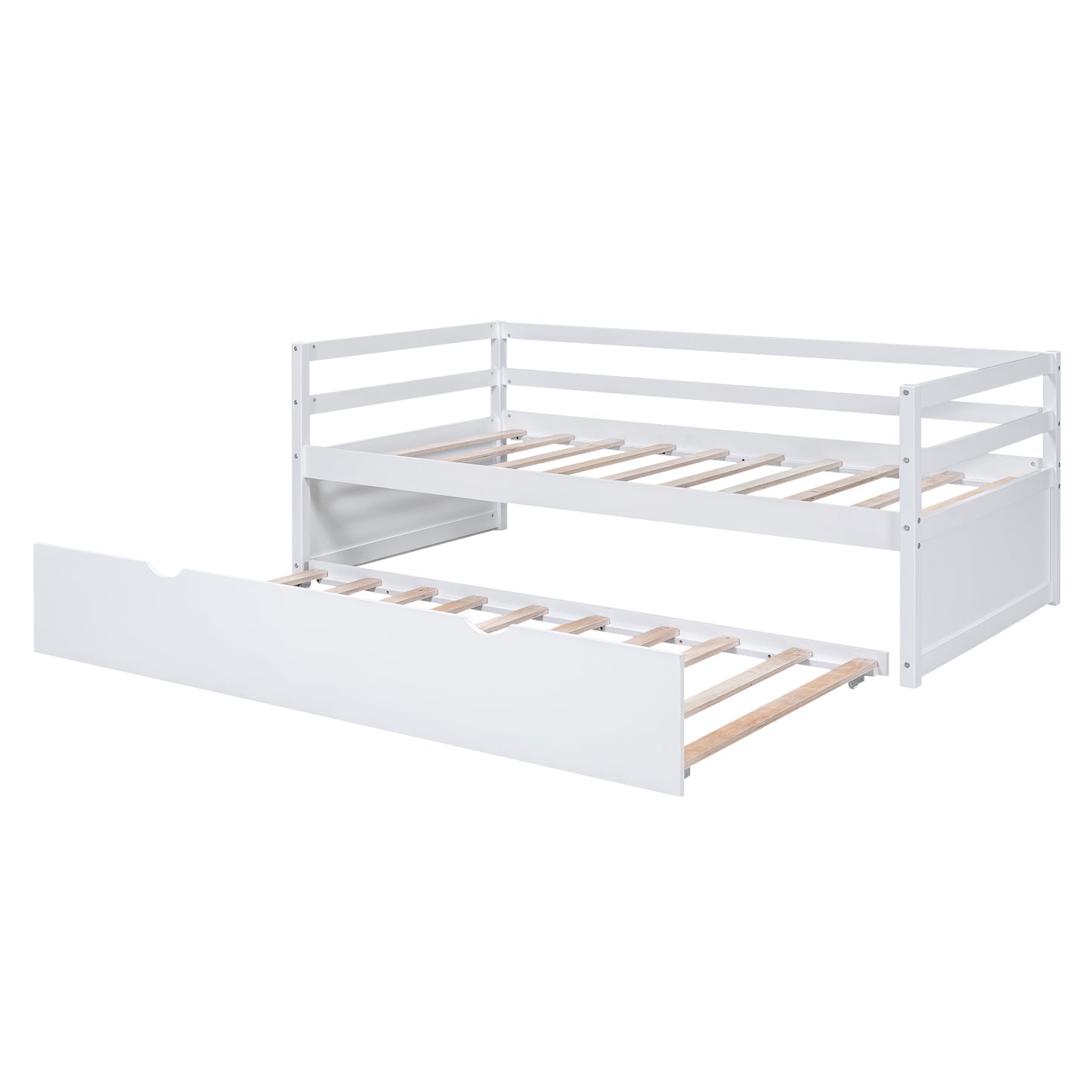 Zim Twin Size Daybed with Twin Size Trundle - White