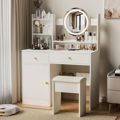 Zamo II Vanity Desk with Mirror and Lights