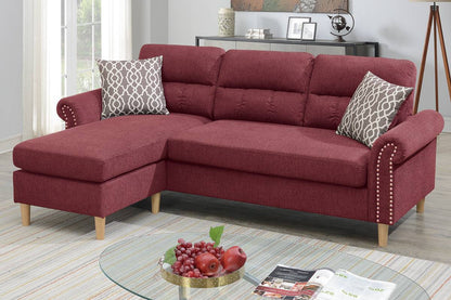 Esme Reversible Sectional Sofa Set  - Red