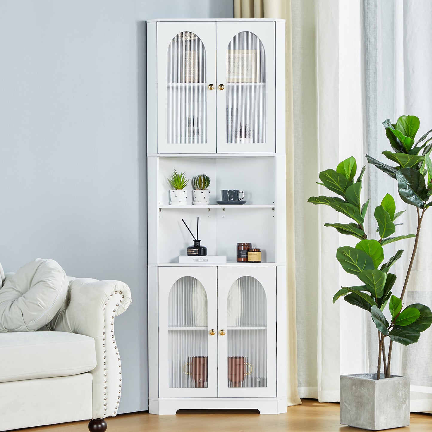 Baron Corner Cabinet - White