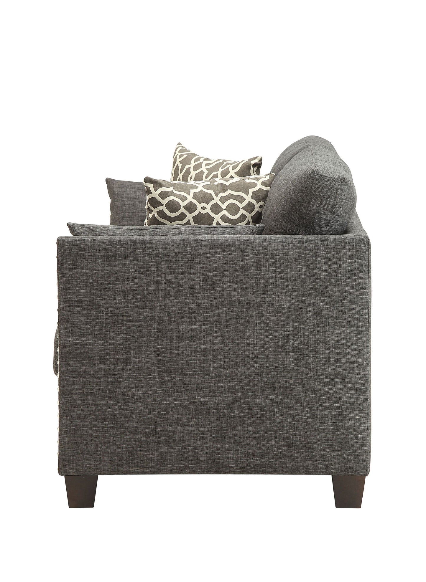 Burke Loveseat with 4 Pillows - Gray