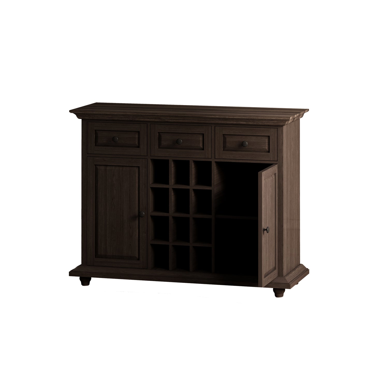 Quintero 3-Drawer 2-Door Storage Cabinet  - Brown