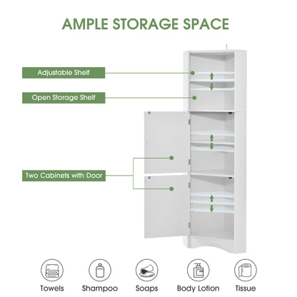 Skyward Bathroom Corner Cabinet - White