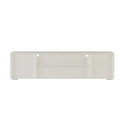 Oasis TV Stand with LED Lights - White+Dark Gray