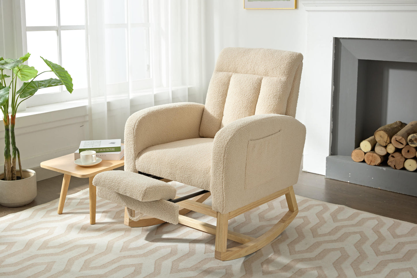 Parker II Modern Accent Rocking Chair - Beige