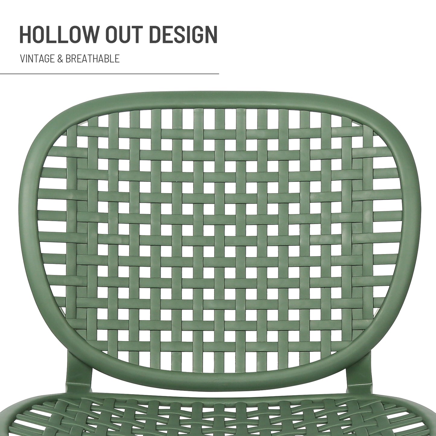 Toccara  3 Pc Retro Patio Table Chair Set - Green