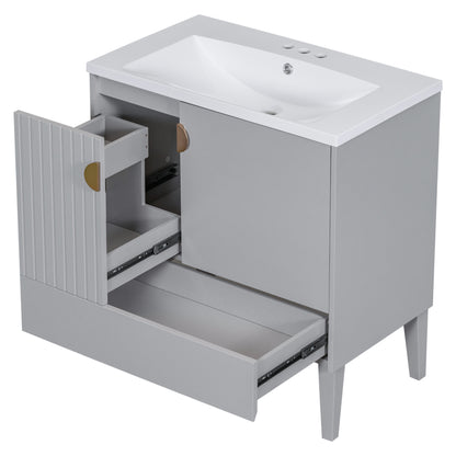 Dot Bathroom Vanity with Sink - Gray