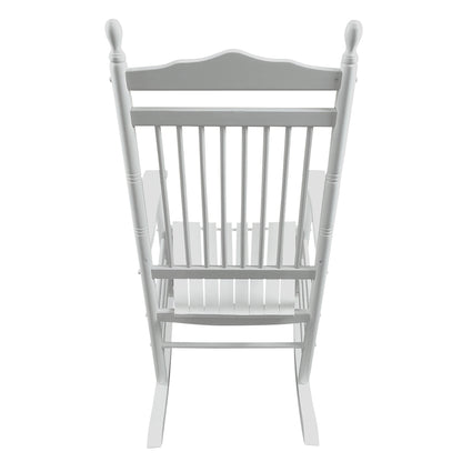 Lupe III Wooden Porch Rocker Chair - White