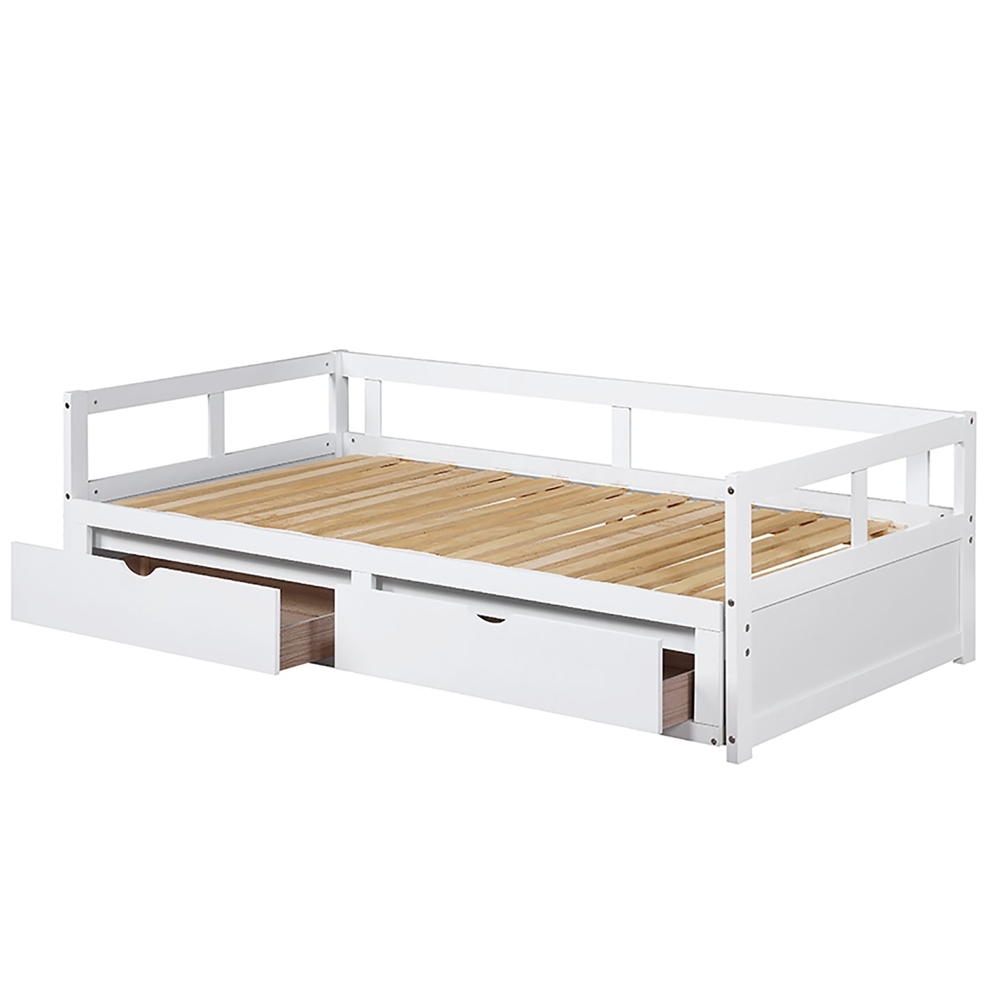 Urban Twin Size Wooden Daybed with 2 Drawers - White