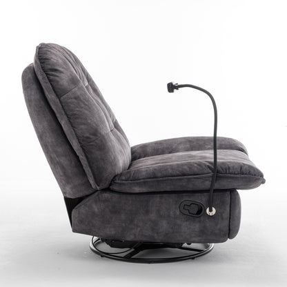 Tate Swivel Gliding Rocking Chair - Black