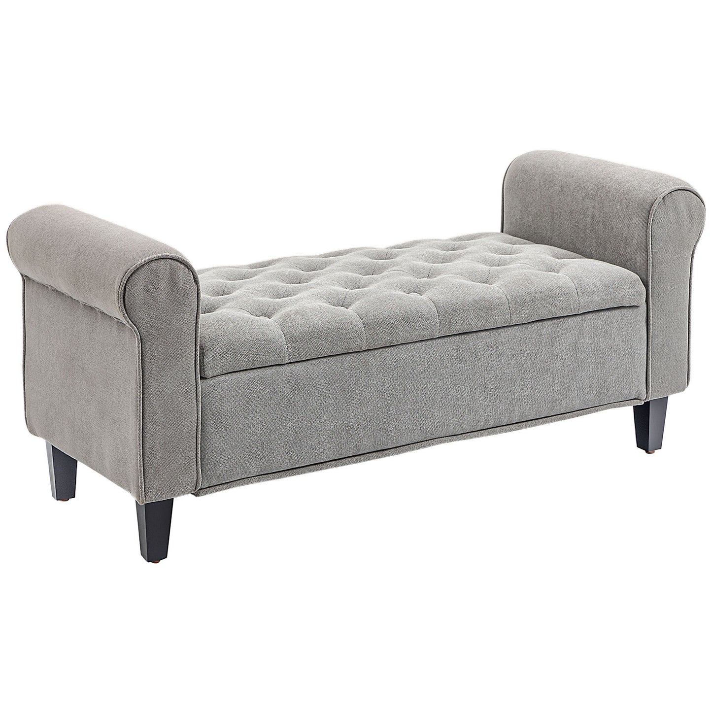 Kobi Storage Ottoman Bench - Light Gray