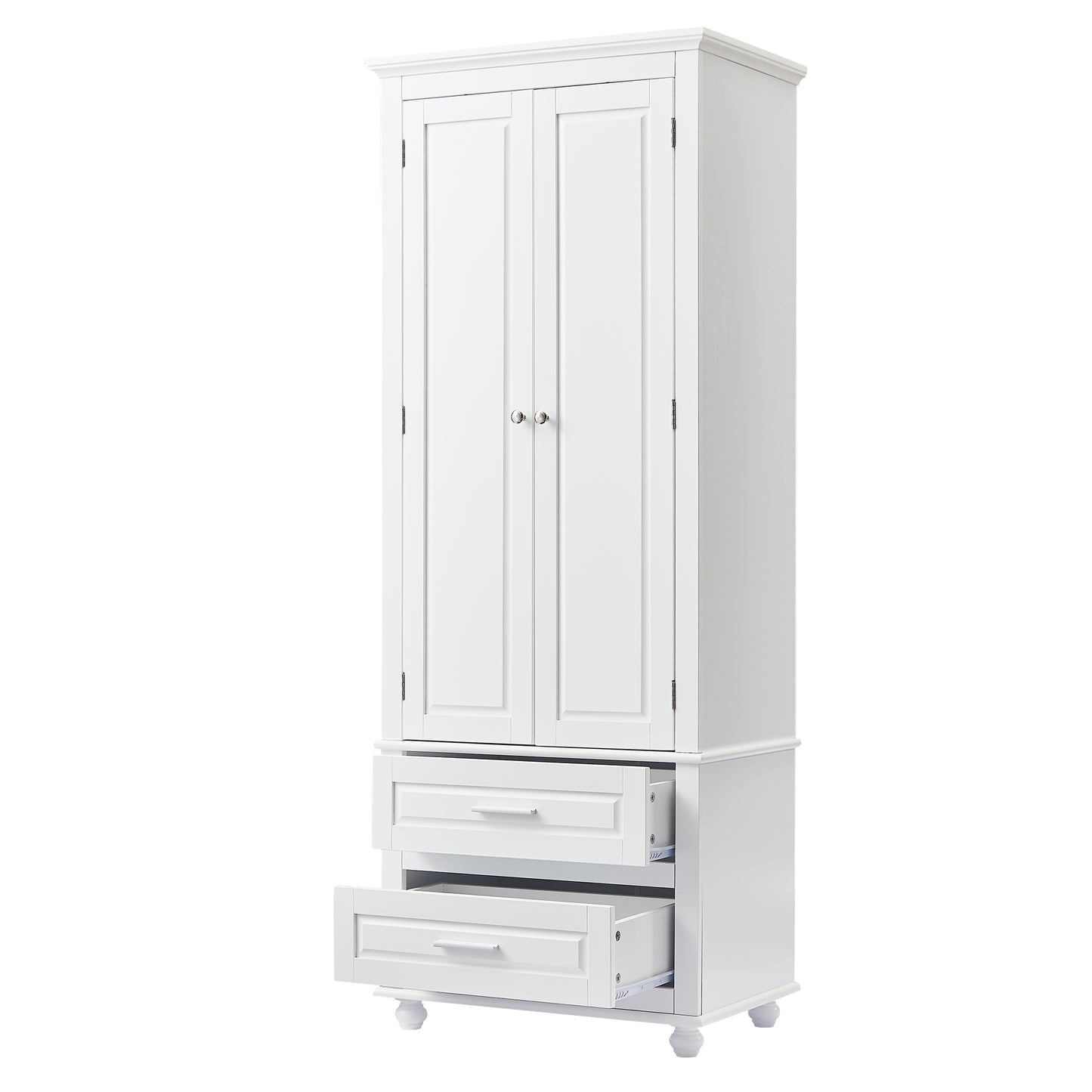 Vintage-style Bathroom Cabinet with Drawer - White