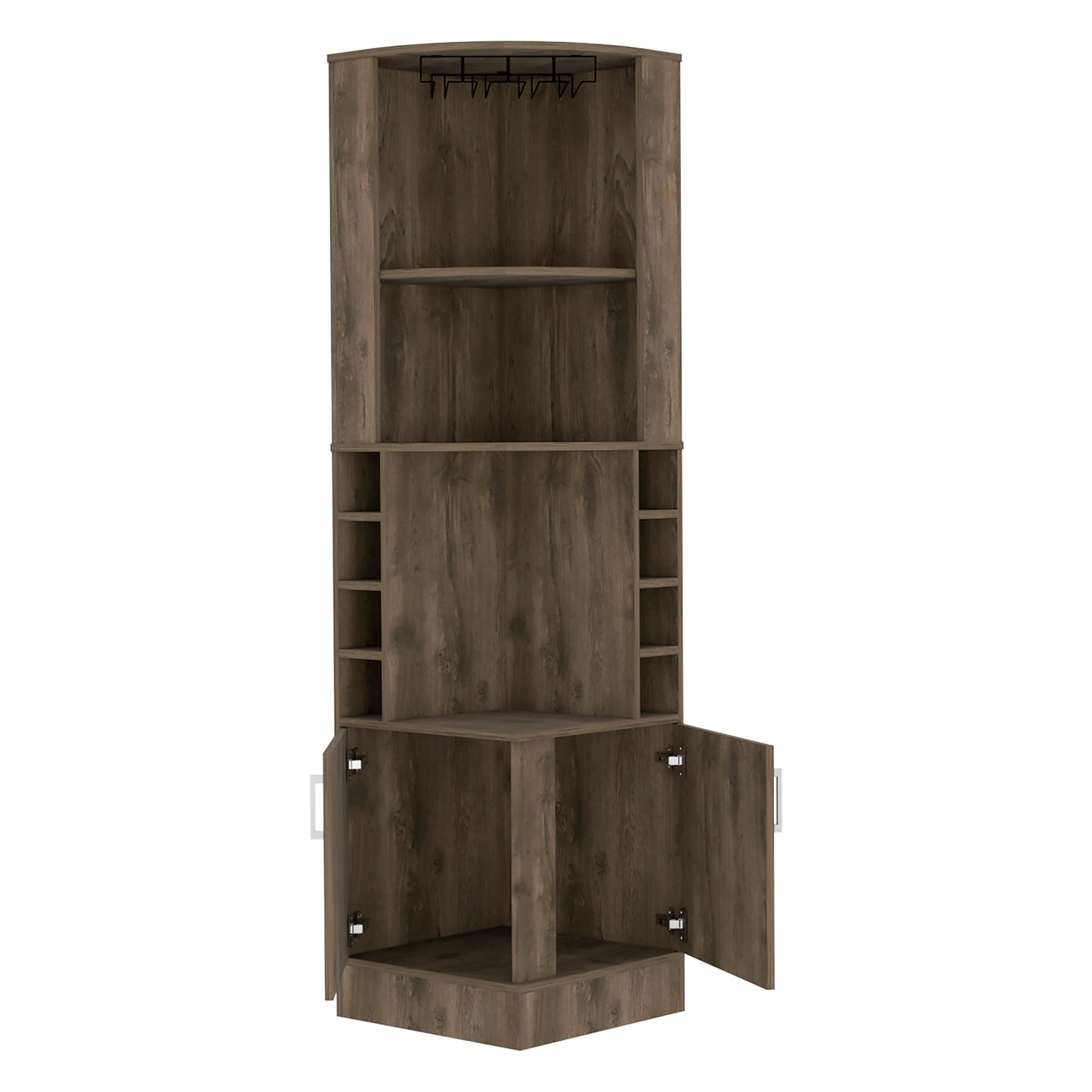 Nikita Corner Bar Cabinet - Dark Brown