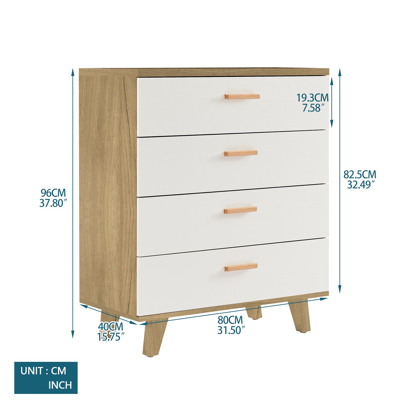 Olson III Drawer Dresser Cabinet - White Oak