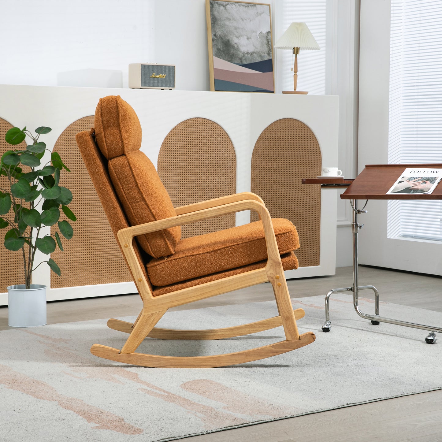 Barton Modern Rocking Chair - Caramel