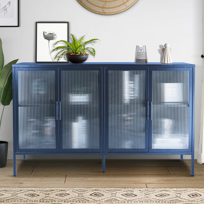 Nera Tempered Glass Credenza - Blue