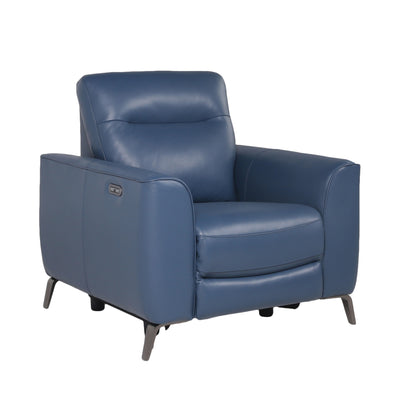 Wall B Ocean Blue Leather Reclining Chair