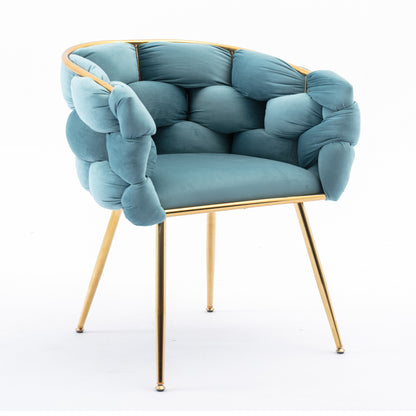 Luna Luxury Modern Velvet Chair - Blue