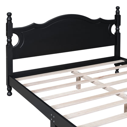 Quarto II Queen Size Wood Platform Bed Frame - Black