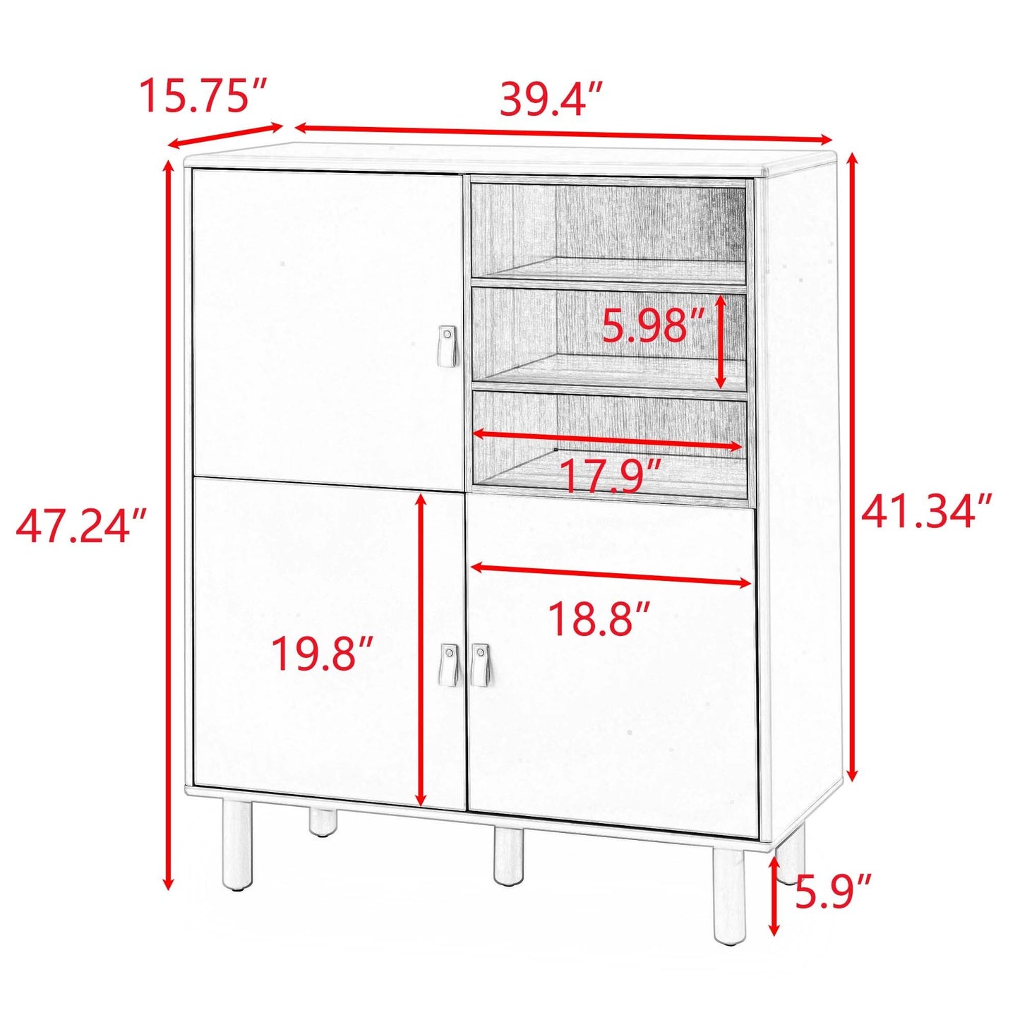 Giga Storage Wooden Cabinet - Blue