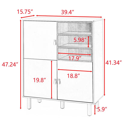 Giga Storage Wooden Cabinet - White