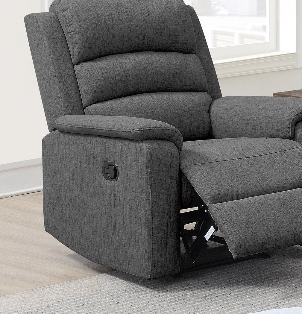 Burlap Fabric Motion Recliner - Dark Gray