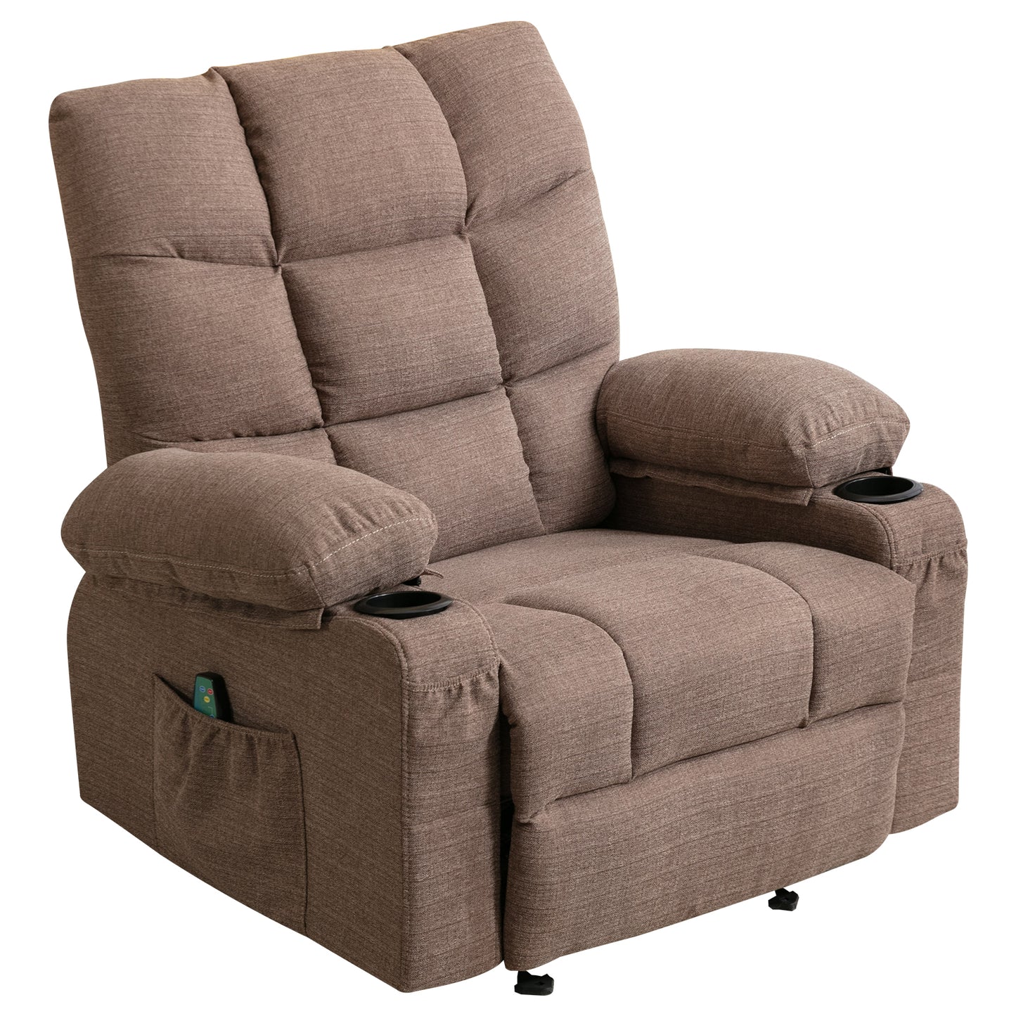 Jayla Recliner Chair Massage Heating sofa with USB - Brown