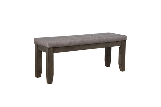 Bray Tufted Upholstery Tapered Wood Leg Bench - Gray