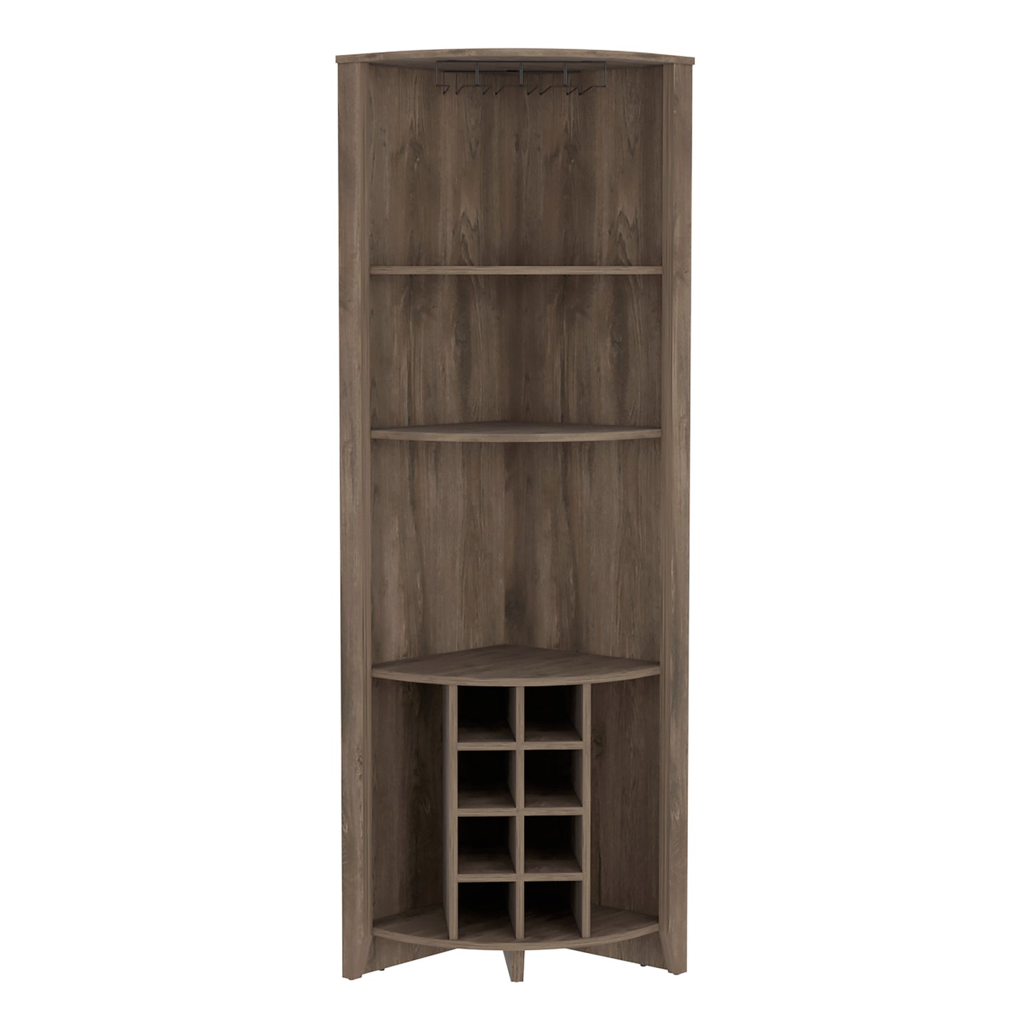 Castle Corner Bar Cabinet - Dark Brown