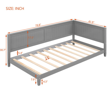 Lou Twin Size Wooden Daybed - Gray