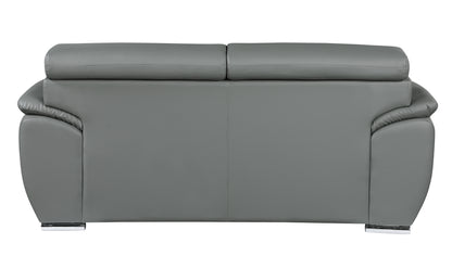 Milton Genuine Leather Loveseat - Gray