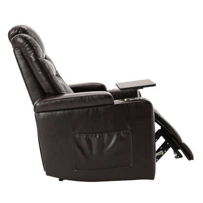 Nap Station Motion Recliner with 360° Swivel Tray Table  - Brown