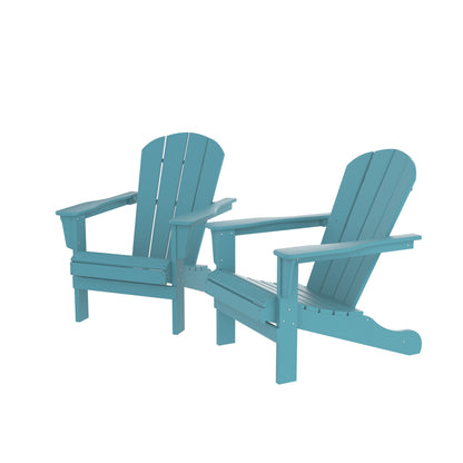 Corey Outdoor Patio Adirondack Chair (Set of 2) - Blue