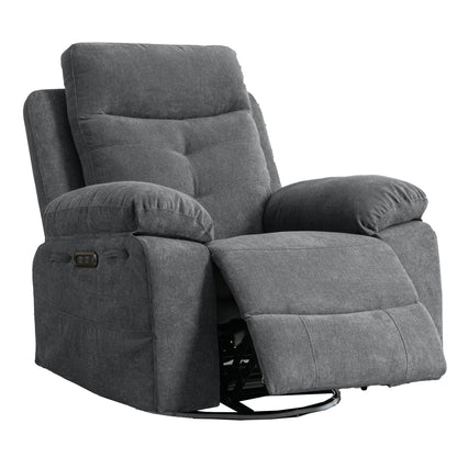 Aspen Power Recliner Glider Chair With Bluetooth Speaker - Dark Gray