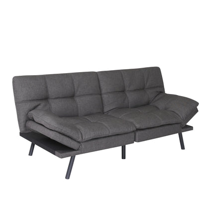 Koa Modern Convertible Memory Foam Futon Sofa Bed - Dark Grey