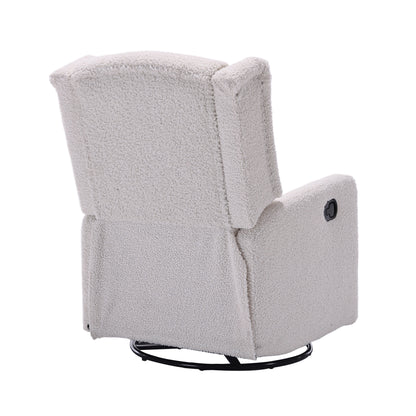 Davina Swivel Rocking Recliner Chair - White