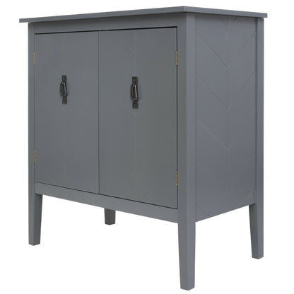 Aaron 2 Door Wooden Cabinets - Gray