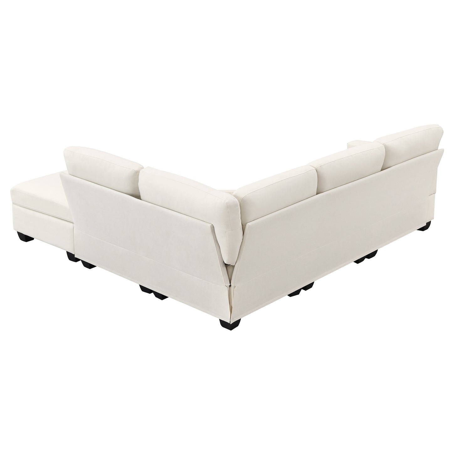 Aria 5-Seat Modular Sectional Set with Convertible Ottoman - Beige