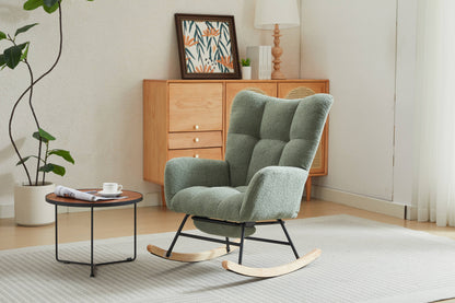 Hari II Modern Nursery Rocking Chair - Green