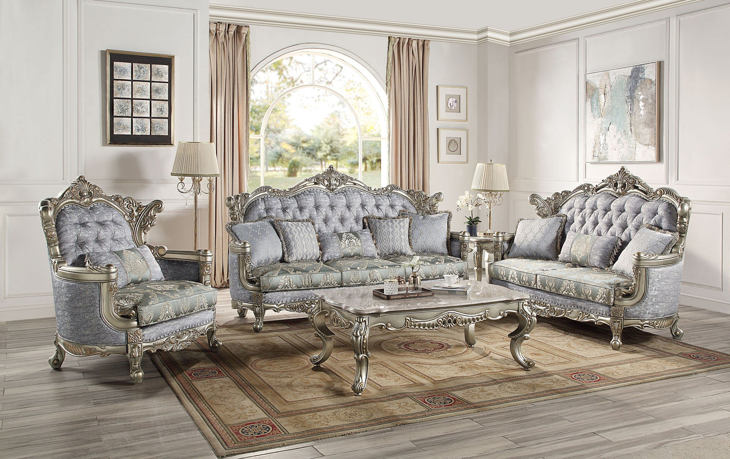 Miliani Fabric Loveseat with 3 Pillows