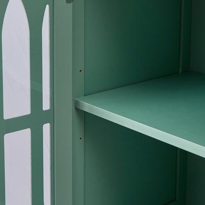 Statured Bathroom Cabinet with Drawer and Doors - Green